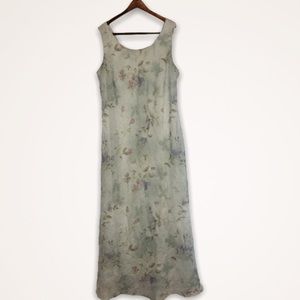 R&M Richards sleeveless mint floral dress size 10